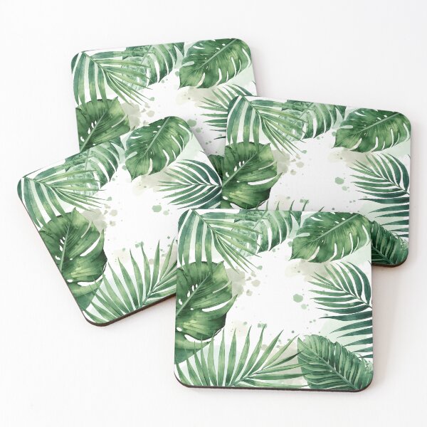 Item preview, Tropical Palm Leaves Watercolor Painting designed and sold by RawNaturePrints.