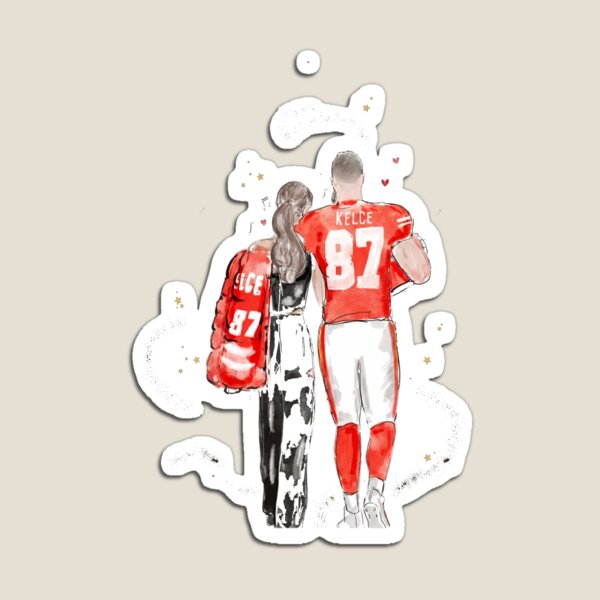 Item preview, Taylor Swift and Travis Kelce Chiefs 87 Football Power Couple Fan Art designed and sold by MakmurMpxgo.