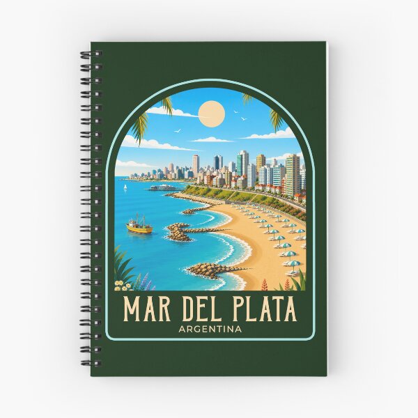 Item preview, Mar del Plata Vintage Travel Illustration designed and sold by HomeLivingCo.