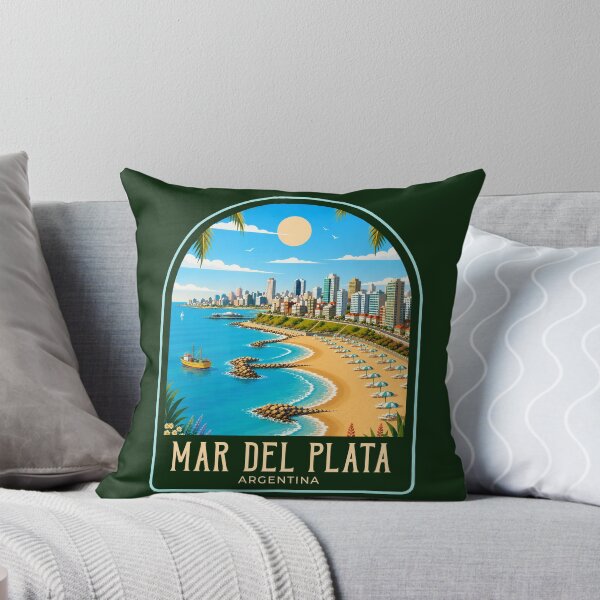 Item preview, Mar del Plata Vintage Travel Illustration designed and sold by HomeLivingCo.