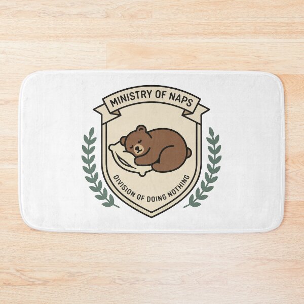Item preview, Ministry of Naps Crest Bear | Laurel Wreath Sleepy Badge designed and sold by AbderraimArt.