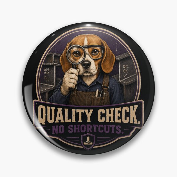 Item preview, Quality Check No Shortcuts Beagle Welding Inspector Vintage Design designed and sold by RusticMeadow.