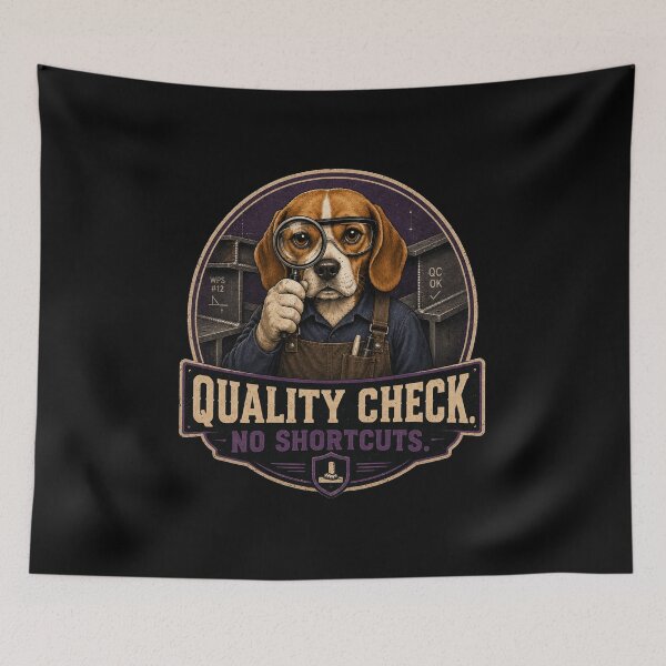 Aperçu de l'œuvre Contrôle qualité sans raccourcis. Inspecteur de soudure Beagle. Design vintage. créée et vendue par RusticMeadow.