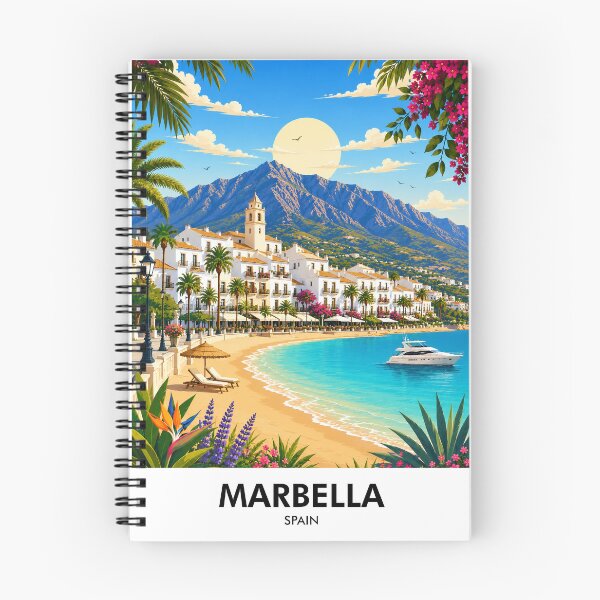 Item preview, Marbella Retro Travel Print designed and sold by HomeLivingCo.