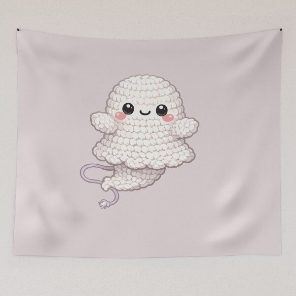 Item preview, Cute Crochet Ghost Kawaii Amigurumi Ghost Plush designed and sold by SimplePoDesign.