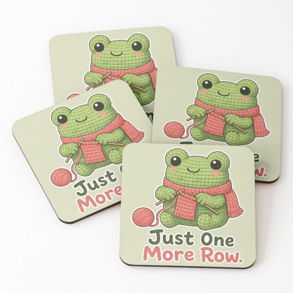 Item preview, Just One More Row Frog Cute Knitting Frog designed and sold by SimplePoDesign.