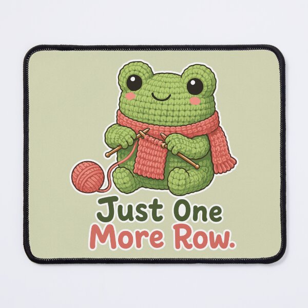 Item preview, Just One More Row Frog Cute Knitting Frog designed and sold by SimplePoDesign.
