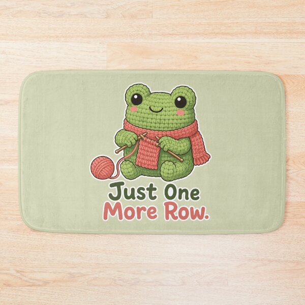 Item preview, Just One More Row Frog Cute Knitting Frog designed and sold by SimplePoDesign.