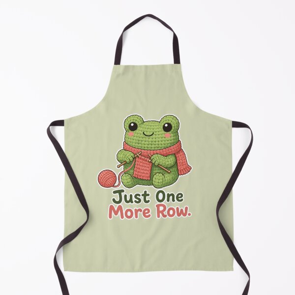 Item preview, Just One More Row Frog Cute Knitting Frog designed and sold by SimplePoDesign.