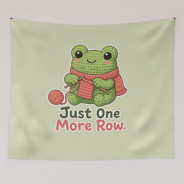 Item preview, Just One More Row Frog Cute Knitting Frog designed and sold by SimplePoDesign.