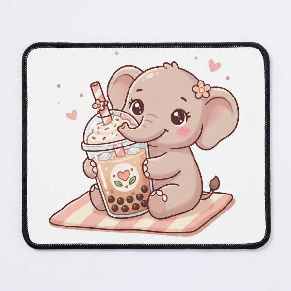 Item preview, A Charming Elephant - Bubble Tea Cup Pastel Brown designed and sold by DigitfanStudio.