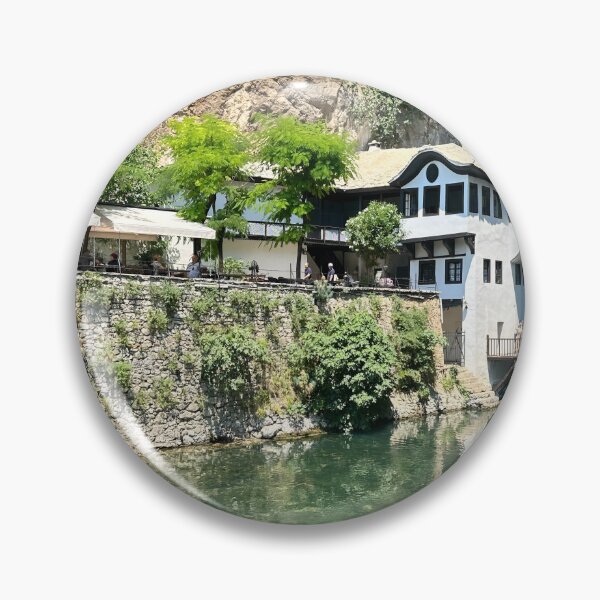 Item preview, Blue Spring House in Cave River – Hidden Natural Spring Landscape Print designed and sold by Quiet Frames Studio.