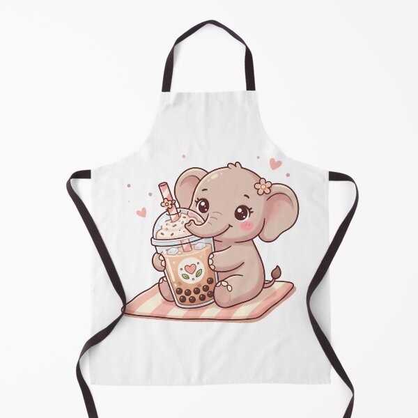 Item preview, A Charming Elephant - Bubble Tea Cup Pastel Brown designed and sold by DigitfanStudio.