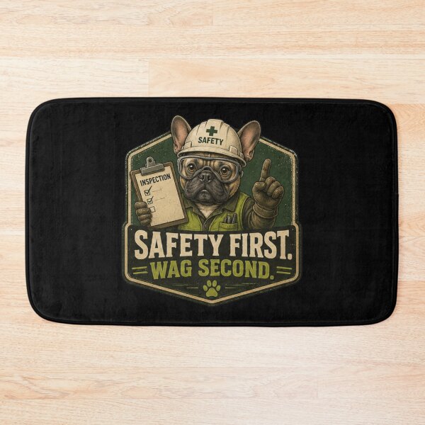 Item preview, Safety First Wag Second French Bulldog Welding Safety Inspector Vintage Design designed and sold by RusticMeadow.