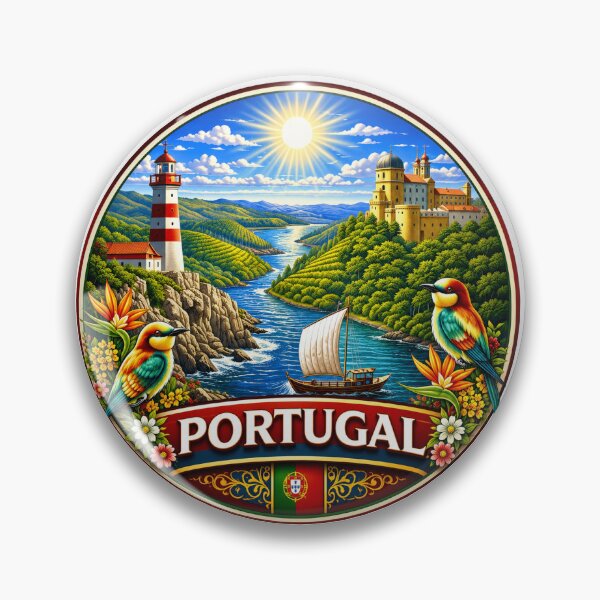 Item preview, Portugal - Douro River, Lighthouse and Hilltop Castle designed and sold by Myra365Art.