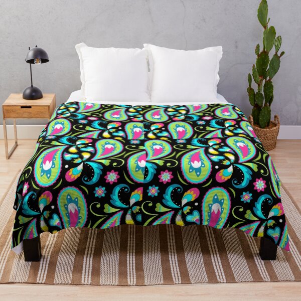 Item preview, Bright Paisley Pattern Pink Teal Lime Green Boho Summer Floral Graphic T-Shirt designed and sold by DERA RAY.
