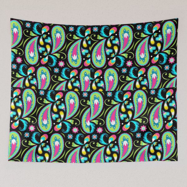 Item preview, Bright Paisley Pattern Pink Teal Lime Green Boho Summer Floral Graphic T-Shirt designed and sold by DERA RAY.