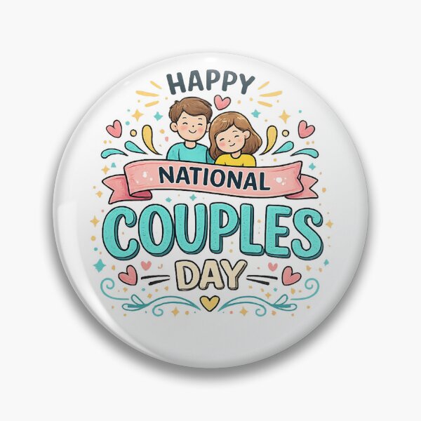 Item preview, Happy National Couples Day Cute Cartoon Couple Love Typography T-Shirt Design designed and sold by CreativeNest Prints.