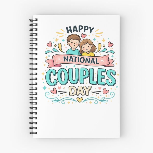 Item preview, Happy National Couples Day Cute Cartoon Couple Love Typography T-Shirt Design designed and sold by CreativeNest Prints.