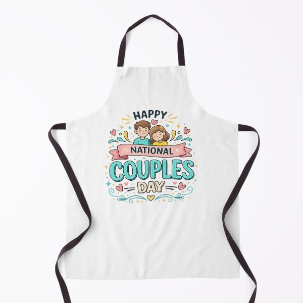 Item preview, Happy National Couples Day Cute Cartoon Couple Love Typography T-Shirt Design designed and sold by CreativeNest Prints.