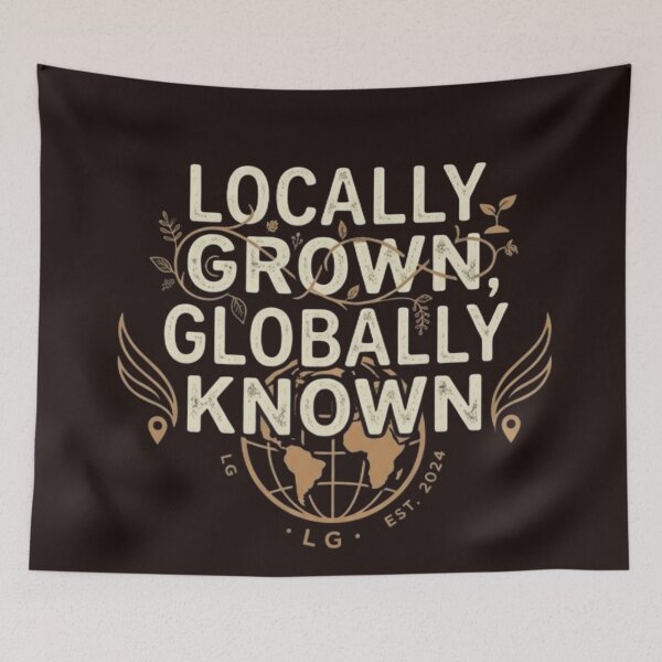 Item preview, Locally Grown Globally Known Vintage Streetwear Typography designed and sold by Dream Weave Studio.