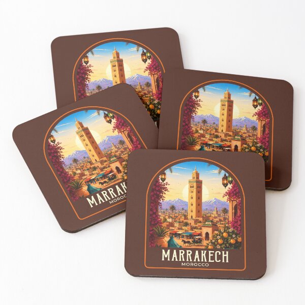 Item preview, Marrakech Vintage Travel Illustration designed and sold by HomeLivingCo.
