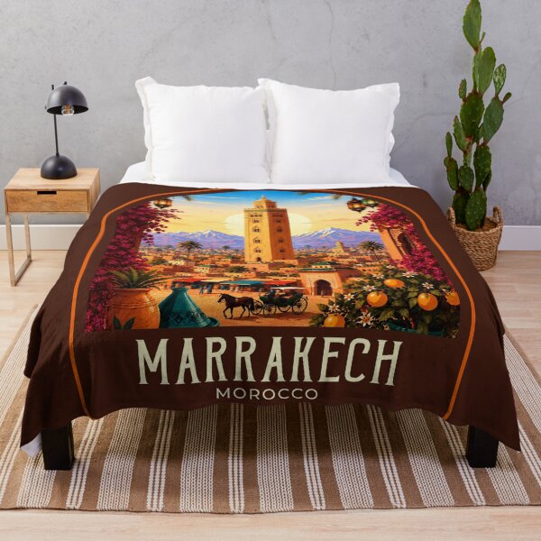 Item preview, Marrakech Vintage Travel Illustration designed and sold by HomeLivingCo.