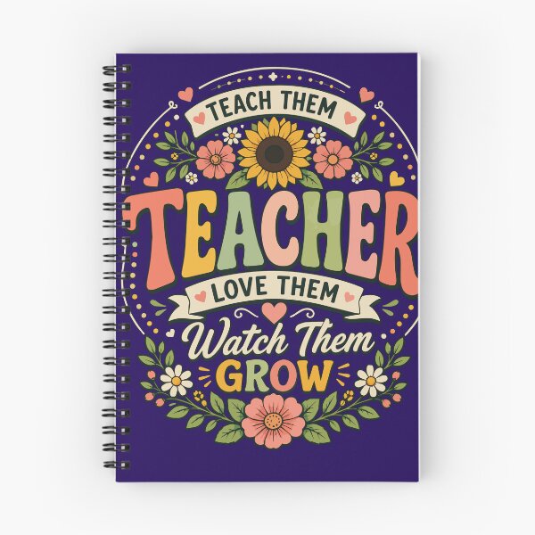 Item preview, Teach Them, Love Them, Watch Them Grow –  Flower Teacher –  Retro Floral Teacher Appreciation designed and sold by Huddy-clothes.