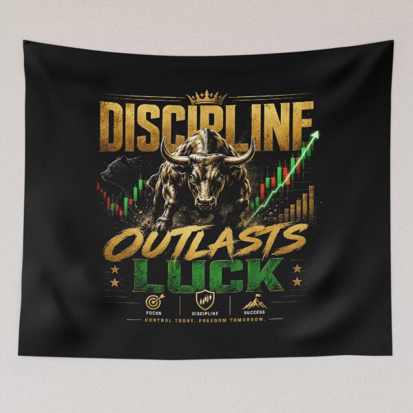 Item preview, Discipline Outlasts Luck Trading Motivation designed and sold by PipForgeStudio .