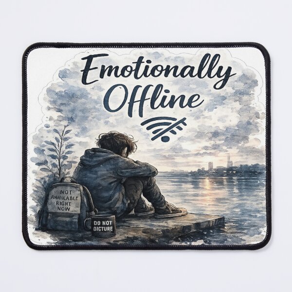 Item preview, Emotionally Offline Sticker designed and sold by Genzfirevibes.