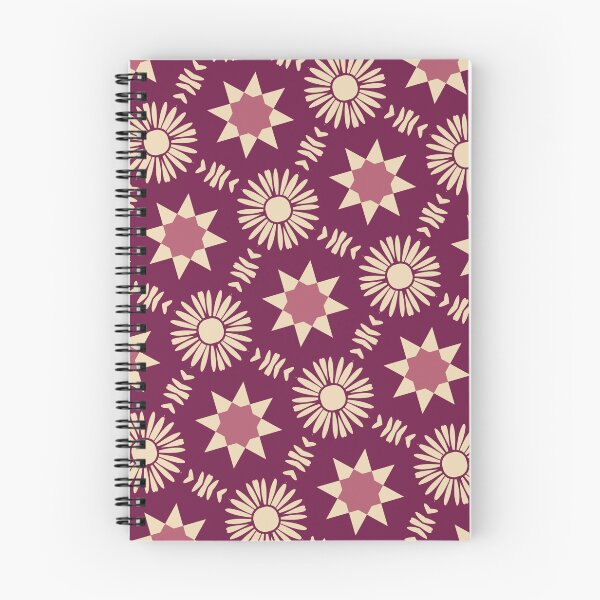 Item preview, Boho Floral and Star Geometric Pattern in Burgundy And Beige  designed and sold by SweetLilith.