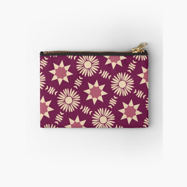 Item preview, Boho Floral and Star Geometric Pattern in Burgundy And Beige  designed and sold by SweetLilith.