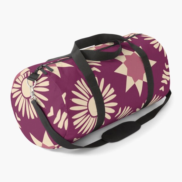 Item preview, Boho Floral and Star Geometric Pattern in Burgundy And Beige designed and sold by SweetLilith.