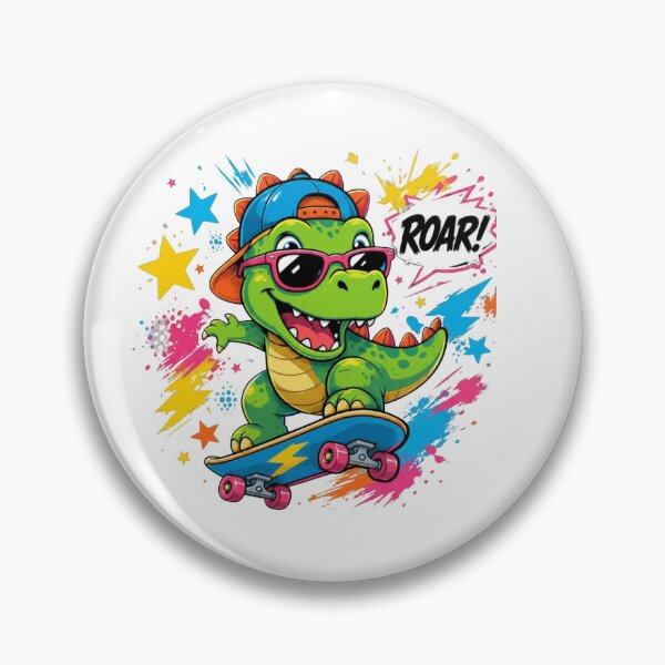 Item preview, Rad Dino on a Skateboard designed and sold by Mysthor-Designs.