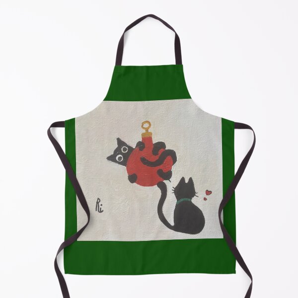 Item preview, Black Cat Christmas Painting - Original Holiday Tree Art, Red Background designed and sold by Colors by Ri.