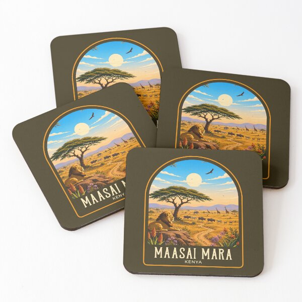 Item preview, Maasai Mara Vintage Travel Illustration designed and sold by HomeLivingCo.