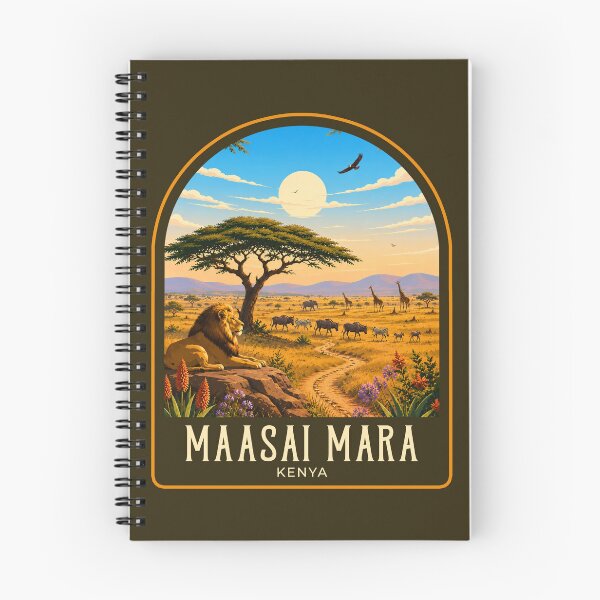 Item preview, Maasai Mara Vintage Travel Illustration designed and sold by HomeLivingCo.