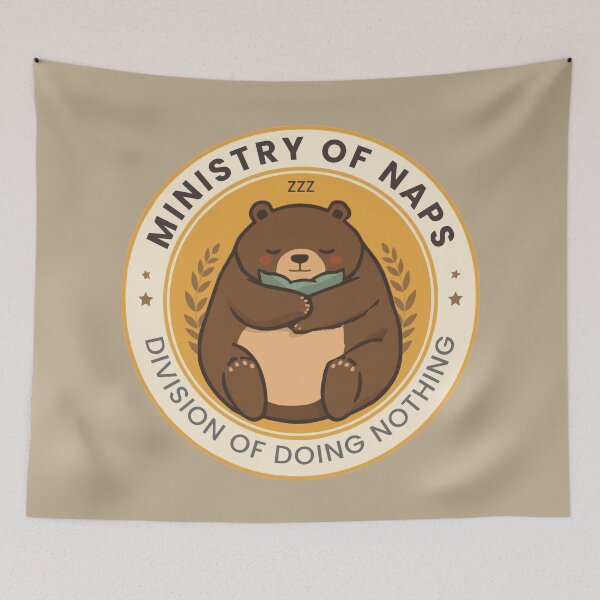 Item preview, Ministry of Naps Hug Bear | Cozy Gold Nap Badge designed and sold by AbderraimArt.