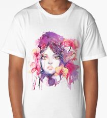 Orchid Mistress. Watercolor fashion illustration Long T-Shirt