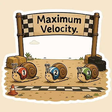 Artwork thumbnail, Maximum Velocity Funny Snail Racing Humor by SimplePoDesign