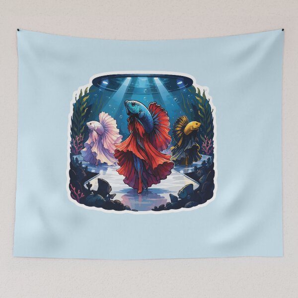 Item preview, Betta Fish Fashion Show Beautiful Siamese Fighting Fish Runway designed and sold by SimplePoDesign.