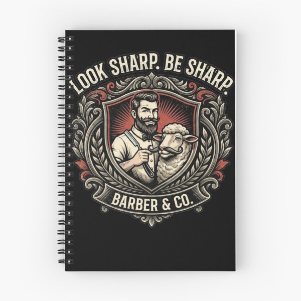 Item preview, Vintage Barber Shop Quote Look Sharp Be Sharp Hipster Sheep Design designed and sold by thoughtswear.