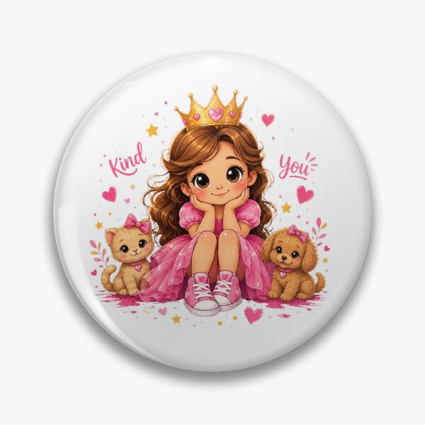 Item preview, Be Kind, Be You – Cute Girl with Kitten & Puppy Kids designed and sold by Mysthor-Designs.