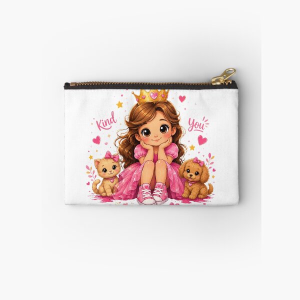 Item preview, Be Kind, Be You – Cute Girl with Kitten & Puppy Kids designed and sold by Mysthor-Designs.
