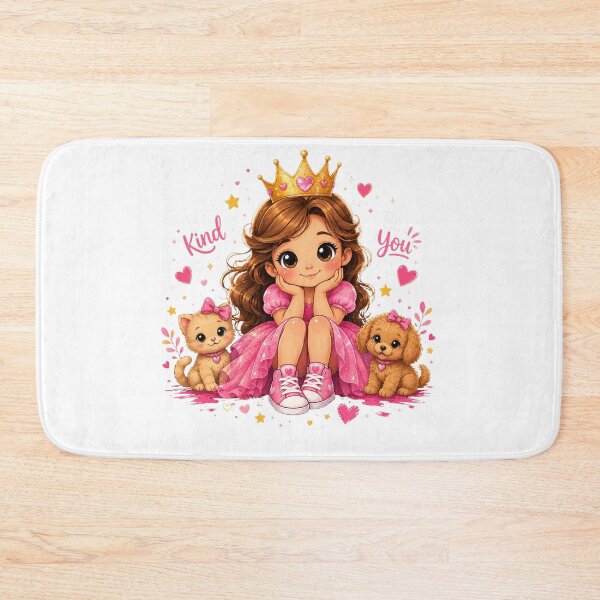 Item preview, Be Kind, Be You – Cute Girl with Kitten & Puppy Kids designed and sold by MySthore.