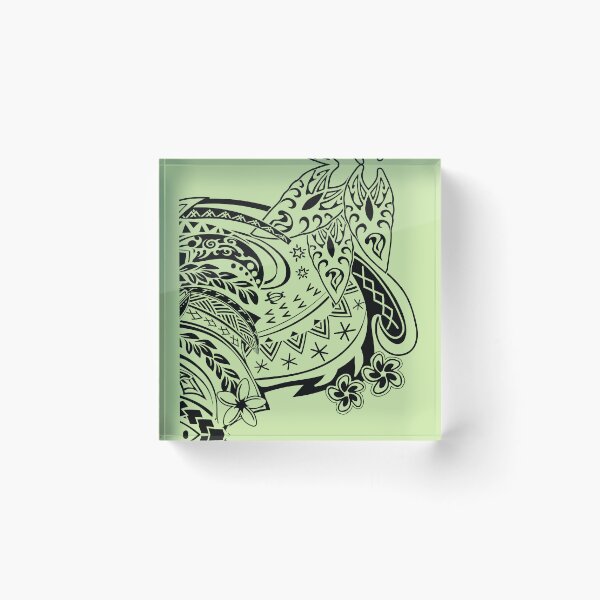 Item preview, Green And Black Samoan Art Print designed and sold by sunnthreads.