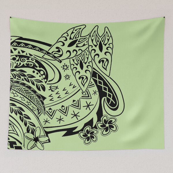 Item preview, Green And Black Samoan Art Print designed and sold by sunnthreads.