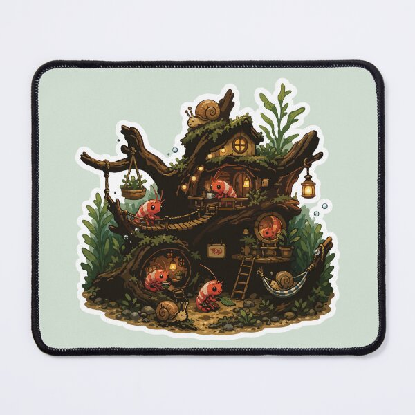 Item preview, Cozy Shrimp Treehouse – Cute Freshwater Aquarium designed and sold by SimplePoDesign.