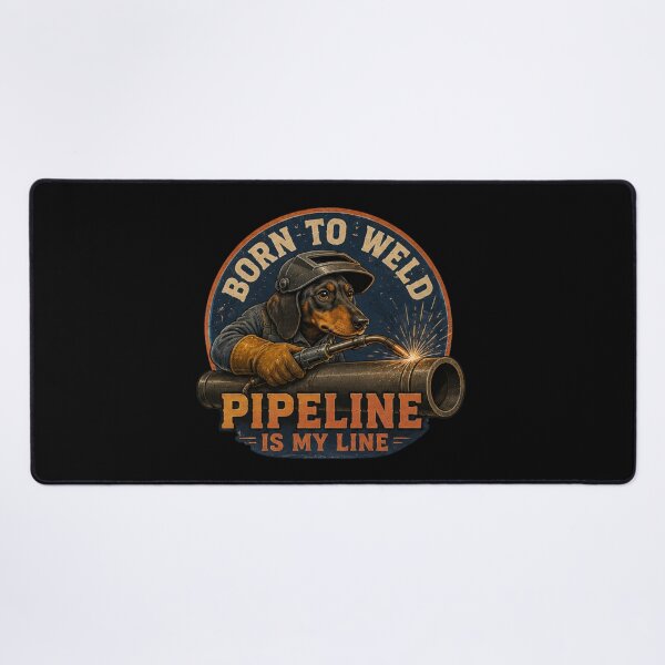 Item preview, Born to Weld Pipeline Is My Line Dachshund Pipe Welder Vintage Design designed and sold by RusticMeadow.