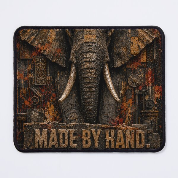 Item preview, Sovereign Builder Enduring Execution Elephant Brutalist Poster designed and sold by SavannaStrikes.